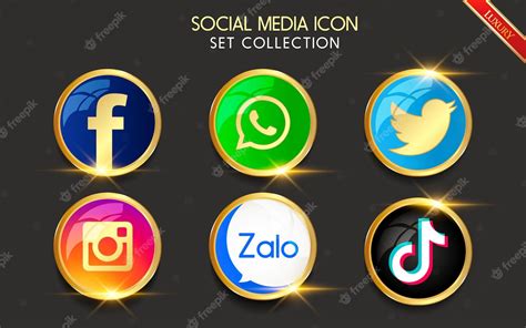 Premium Vector Popular Social Media Icons Collection