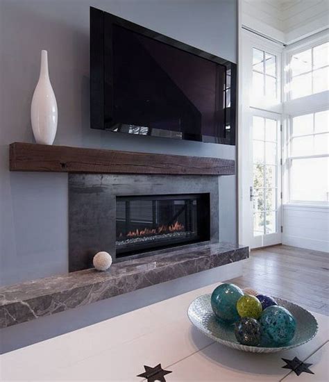 Linear Fireplace With Mantel And Tv Fireplace World