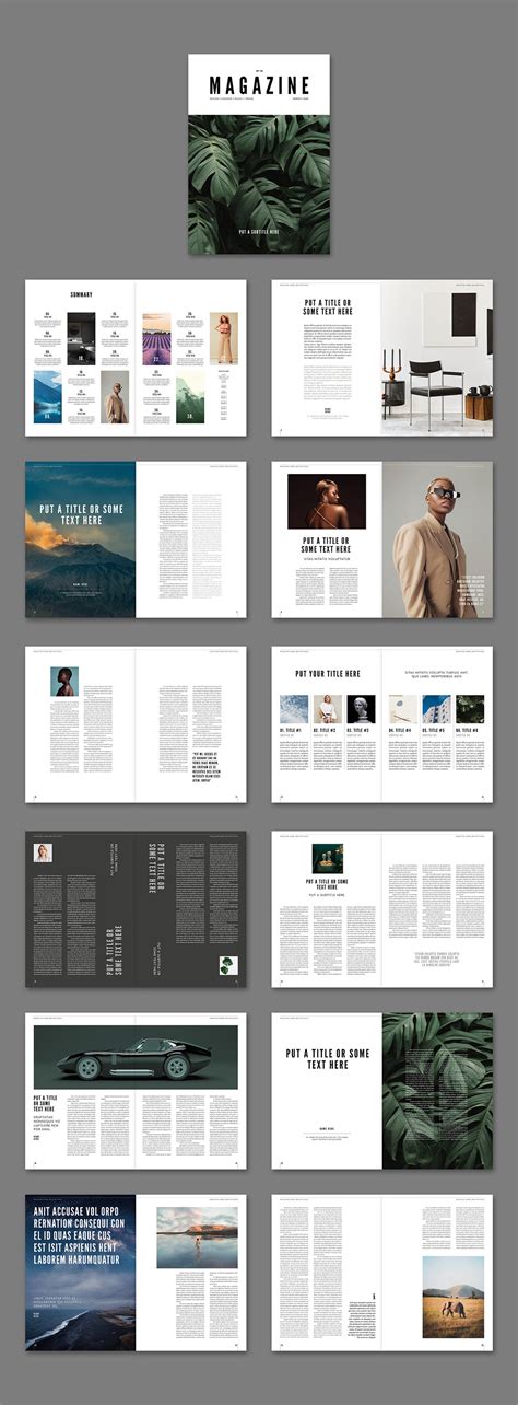 Minimalist Magazine Layout A4us Instant Download Etsy
