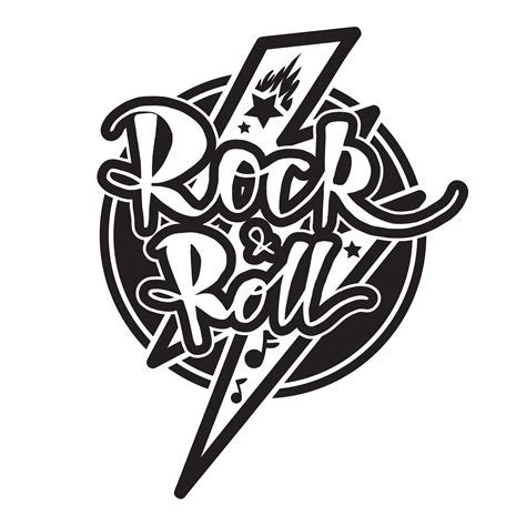 Rock And Roll Lettering 4667187 Vector Art At Vecteezy