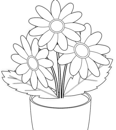 Mewarnai Bunga Gambar Untuk Anak Tk Yang Mudah 30 Sketsa Bunga Mudah