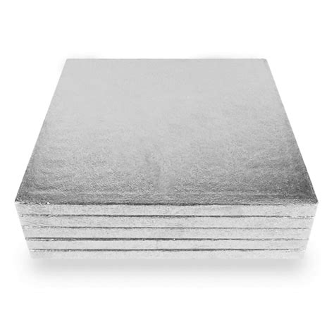 Bulk Pack Of 5 Silver Square Drum Cake Board Cake Decorating Supplies