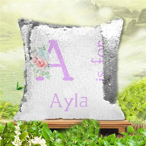 Personalized Sequin Pillow With Your Name And Initial