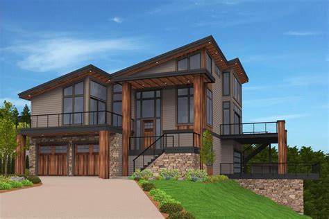 Modern Home With Shed Roof Plan 4 Bedrms 35 Baths 3334 Sq Ft
