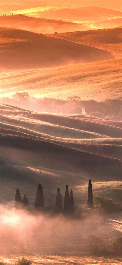 Tuscany Wallpaper 4k Italy Country Side Sunrise Foggy Dawn Nature