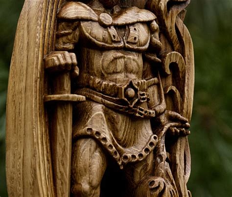 Heimdal Heimdall God Viking God Wood Carved Statue Pagan Etsy