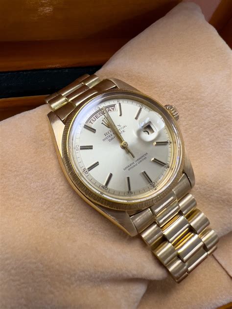 Rolex Day Date 36 1803 Champagne Index Dial Fluted President Bracelet