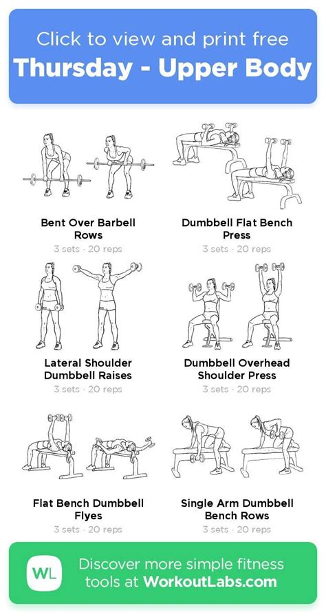 Thursday Upper Body Click To View And Print This Illustrated Exercise Fitness Upper Body
