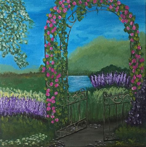 Rose Gate Acrylic On 12x12 Canvas Sold Painting Art Canvas