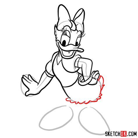 Learn sketching online at your own pace. How to draw Daisy Duck - Step by step drawing tutorials