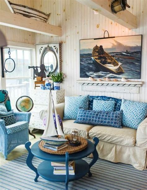 Rustic Maine Seaside Cottage Interiors Cottage Style Living Room