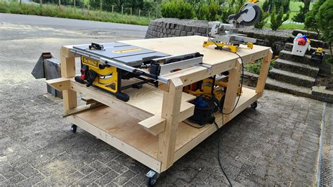 Made My First Mobile Workstation With Table Saw Inspired By Dekays