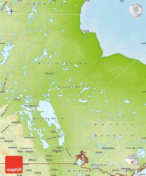 Physical Map Of Manitoba
