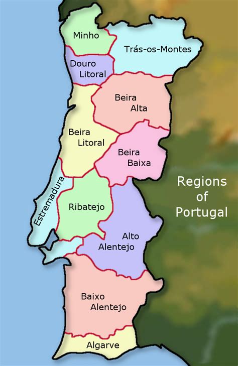 Portugal Provincias Mapa Mapa De Portugal Provincias