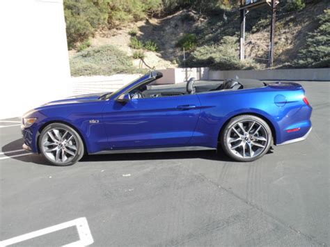 2015 Ford Mustang Gt Premium Convertible In Deep Impact Blue Black