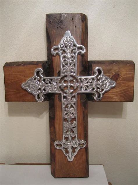 Decorate your favorite wall with this beautiful cross by pine ridge. Rustic Large Wood Cross Rustic Cross Wall Art by 2rustynails