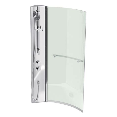 Cooke And Lewis Adelphi Rh Shower Column And Curved Bath Screen W720mm
