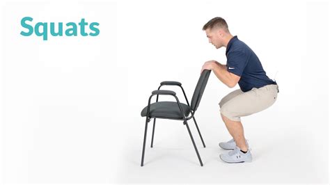 Your hands should be on the backrest of a chair. Easy Assisted Squats for Seniors - YouTube