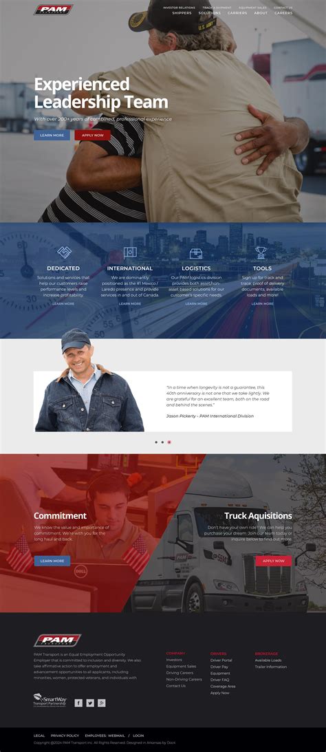 Pam Transport Website Design and Development