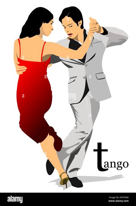 couple dancing a tango 3d vector illustration stock vector image and art alamy