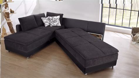 Bei uns bekommen sie eine exklusive couch aus eigener produktion. Wohnlandschaft rechts MODENA Ecksofa Sofa Bett in schwarz ...