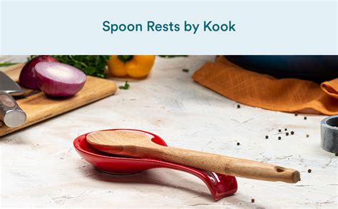 Spoon Rests Ceramic Make By Kook Set Of 2 Red Amazonca Home