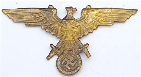 Ww2 German Nazi Waffen Ss Original Ww2 German Veterans Metal Cap