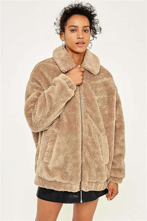 Limited time sale easy return. Light Before Dark Camel Teddy Zip-Through Jacket | Urban ...