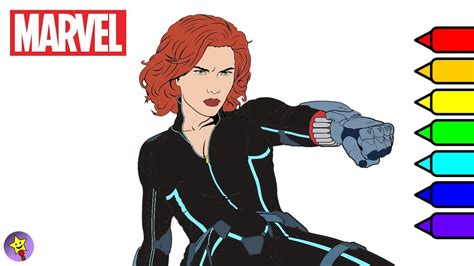 Marvel Avengers Coloring Book Black Widow Coloring Page Youtube