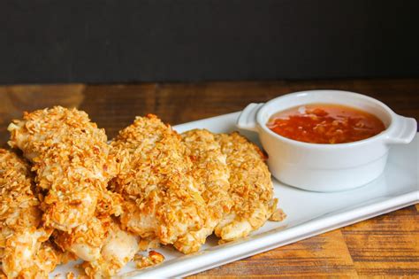 Crunchy Oven Baked Chicken Tenders With Spicy Orange Dipping Sauce