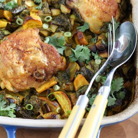 Turmeric Braised Chicken Thighs With Golden Beets And Leeks A Modest