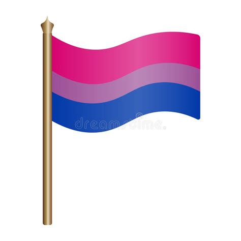 Bisexual Pride Flag A Tricolor Fabric Develops In The Wind Colored