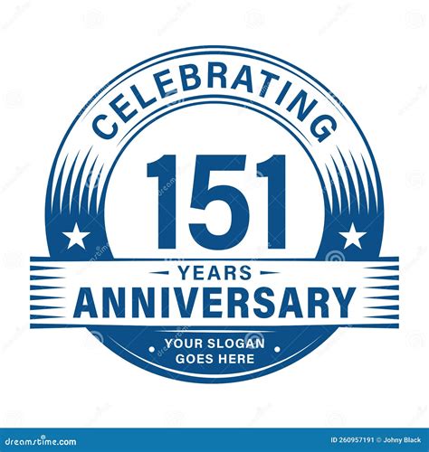 151 Years Anniversary Celebration Design Template 151st Logo Vector