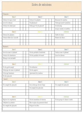 Modèles word, excel et ppt faciles à utiliser. Mon Carnet Déco | Organisation ménage, Planning de ...