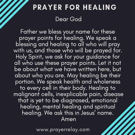 50 powerful biblical prayer points for healing for the sick the prayer relay movement