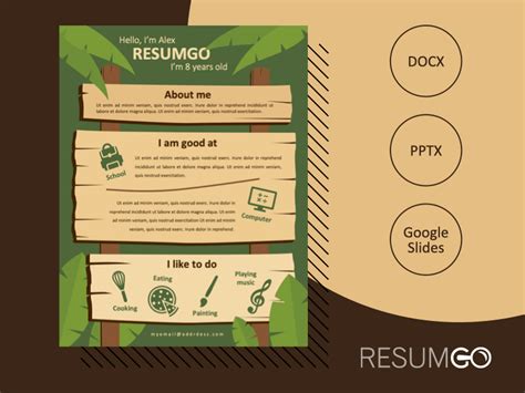 Dalston Fun Resume Template For Kids Resumgo