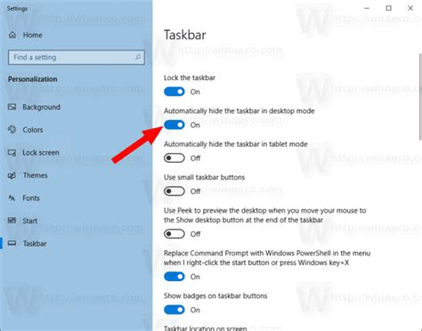 Make Taskbar Auto Hide In Windows 10