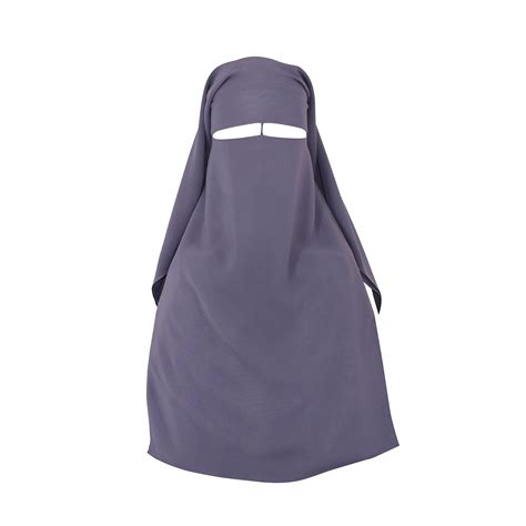 Buy 3 Layers Niqab Burqa Face Veil Long Black Nikab Breathable Khimar