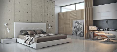 Looking for unique bedroom decor ideas that you can use at home? Concrete bedroom featre wall | Interior Design Ideas.