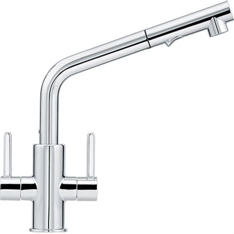 Franke Maris Pull Out Spray Chrome Twin Lever Kitchen Sink Mixer Tap