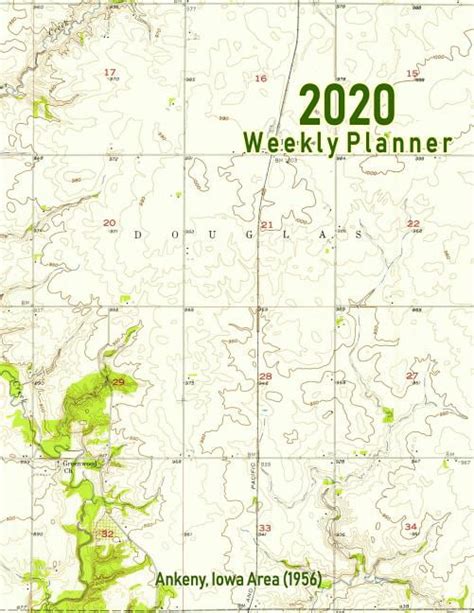 2020 Weekly Planner Ankeny Iowa 1956 Vintage Topo Map Cover