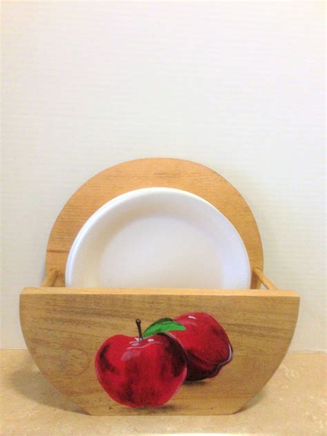 Paper Plate Holder Wooden Paper Plate Holder Mothers Day T Apple
