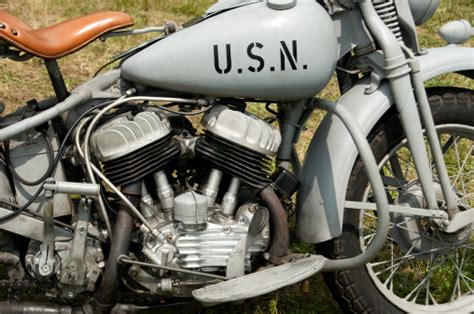 Vintage Harleydavidson Wwii Military Motorcycleus Navy Issue Stock