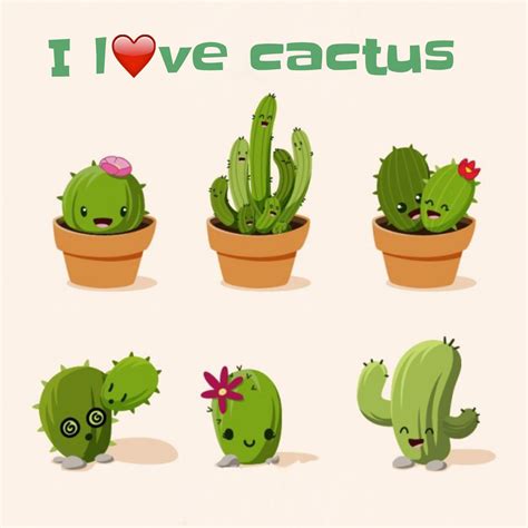 Kawaii cute cactus cartoon isolated. Kaktus by almost_normal_ on obsessions | Rysunki, Akwarele