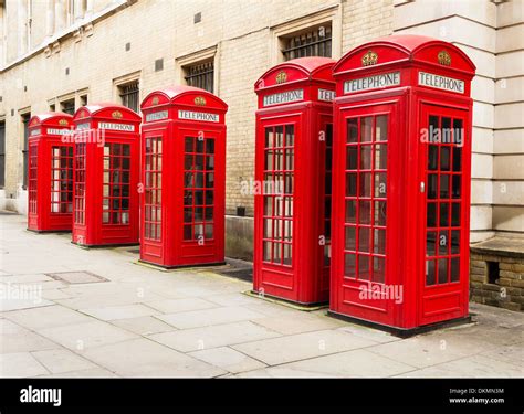 Typical Red Telephone Booths Stock Photo Alamy