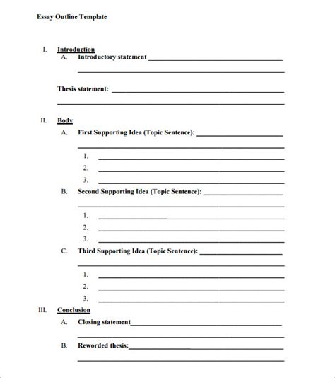 How to write a reflection paper: Essay Outline Template | Template Business