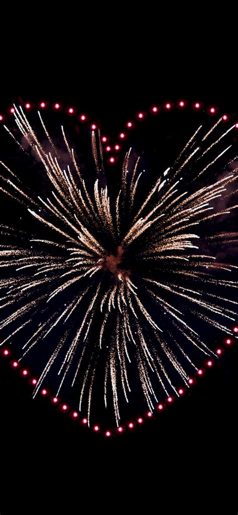 Love Heart Wallpaper 4k Fireworks Sparkles Celebrations Night