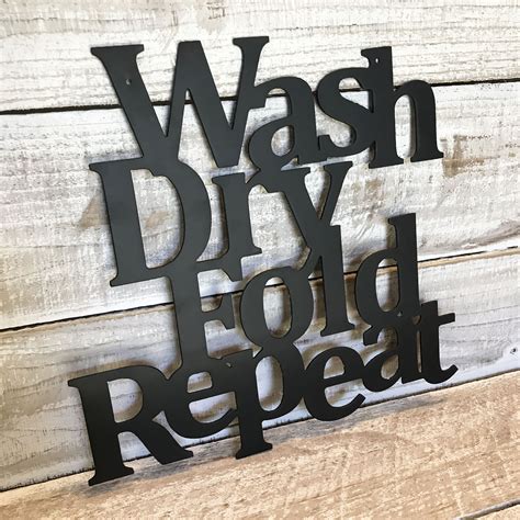 Wash Dry Fold Repeat Laundry Room Wall Decor Wash Dry Fold Laundry