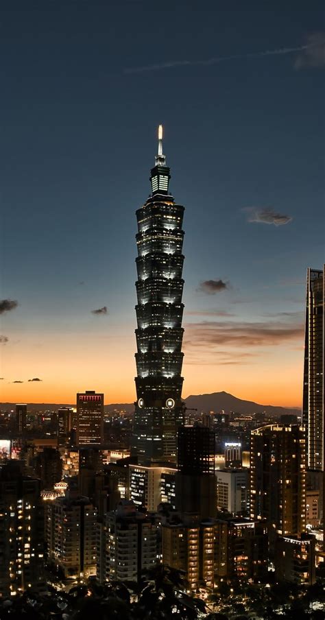 Sunset On Taipei 101 Taipei Taiwan Aesthetic Wallpapers Aesthetic