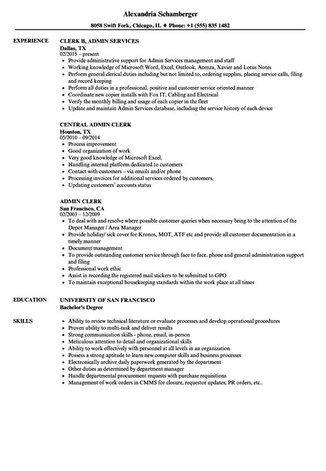 Database administrator resume sample monster com. Admin Clerk Resume Samples | Velvet Jobs